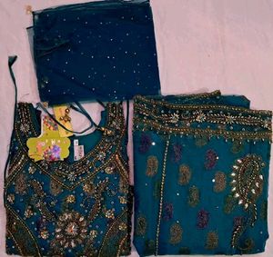 Teal Embellished Lehenga Choli