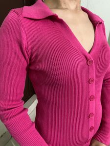 Pink Knit Bodycon Dress