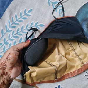 Brown Faux Leather Crop Top