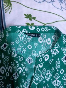 Green Floral Fit &amp; Flare Zudio Dress