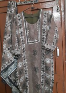 Printid Kurta With Dupatta Set