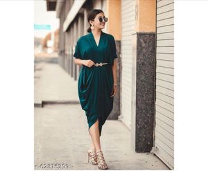 Elegant Dark Green Colour Dress