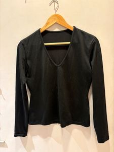 Black V Neck Imported Top
