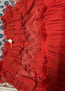 Red Beads Party Wear Top