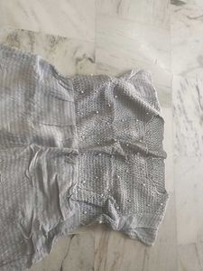 Grey Dress with Pearl Detail