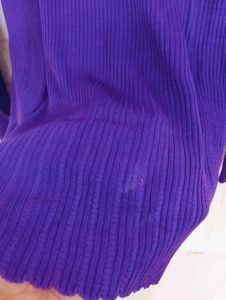 Purple Knit Turtleneck Sweater