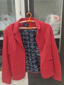 Red Cropped Blazer