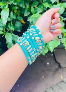 Teal &amp; Gold Bangle Set