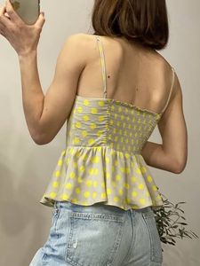 Polka Dot Peplum Cami Top