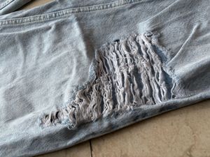 Straight ribbed jeans