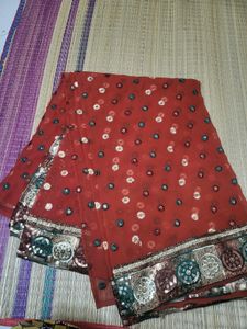 Beautiful Chamki Work Saree Heavy
