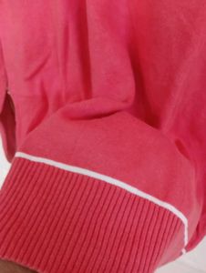 Zara Salmon V-Neck Sweater - M
