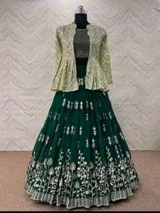 Green Lehenga Choli with Jacket