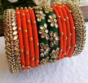 Handmade Silk Thread Bangles Set