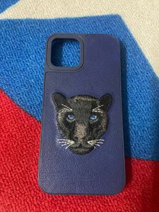 iPhone 12 Cover with Embroidered Black Panther