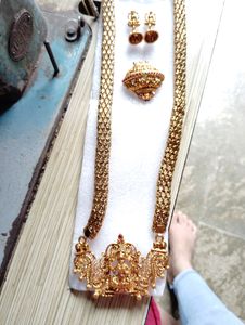 Gold Plated Long Thik Chain Necklace Set