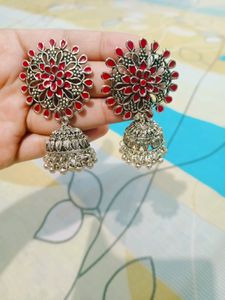Traditional Ethnic Maroon Colour Jhumkas