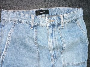 Bershka Light Wash Cargo Jeans