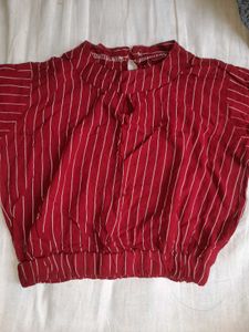Red Top with White Thin Stripes