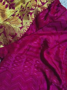 Pink &amp; Gold Saree Blouse