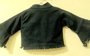 Embellished Bell Sleeve Denim Jacket