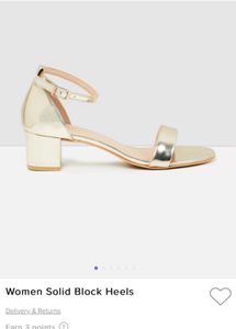 Max Gold Block Heels