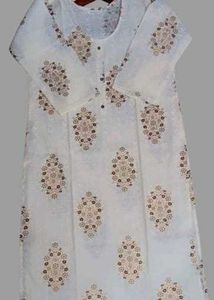 Women&#39;s Long Kurti Floral Hand Blocke Printed