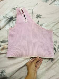Pink One Shoulder Top