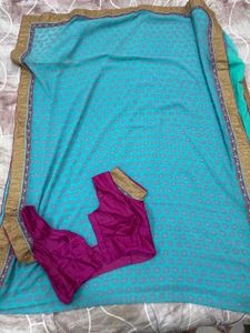 Saree With Stitched Blouse
