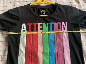 Unisex Black Partywear T-shirt