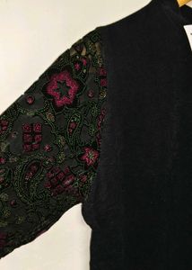 Trendy New Black Velvet Top For Women