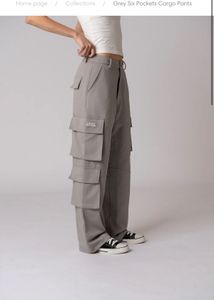 Grey Six Pockets Cargo Pants Xs