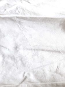 Women white twill parallel trousers