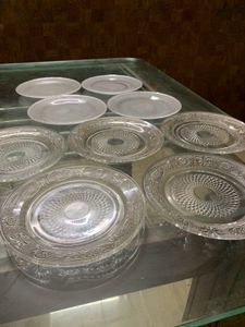 9 Piece Small Glass Plates Set