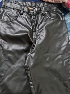 Black Faux Leather Pants