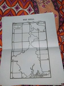 Outline Physical Map of West Bengal