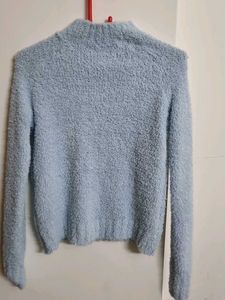 Blue Fuzzy Knit Sweater