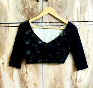 Net Design Crop Top Size-28-Small