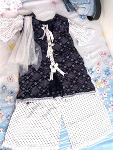 Chic Polka Dot & Patterned Ethnic 2-Piece Outfit