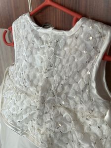 Frill Party Wear White Baby Girl Frock