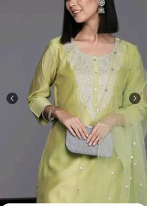 New Elegant Green Kurta Set with Sequin Work