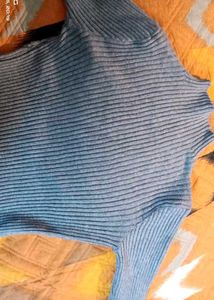 High Neck Grey Body Hugging Sweater