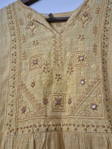 Yellow Embroidered Kurta