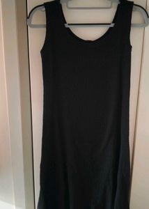 Ribbed Black Button-Down Dress | Minimal Chic