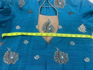 Beautiful Embroidered Kurta in bright blue