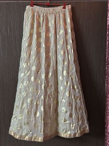 Gold Polka Dot Midi Skirt