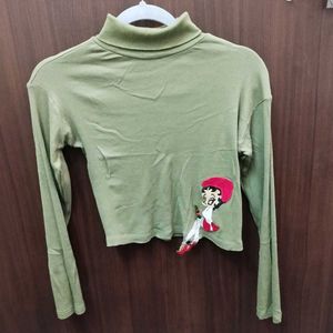 Olive Green Betty Boop Top