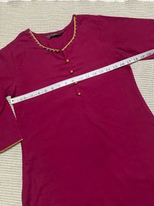 Maroon &amp; Gold Accented Kurti