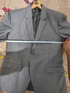 Men Gray Coat-Pat Set