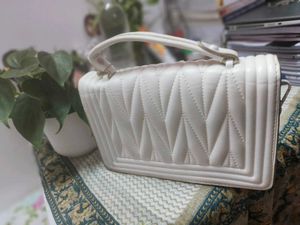 Chic White Top Handle Bag